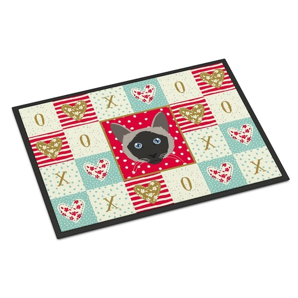 Carolines Treasures 24 x 36 in. Balinese Cat Love Indoor or Outdoor Mat CK5087JMAT - main